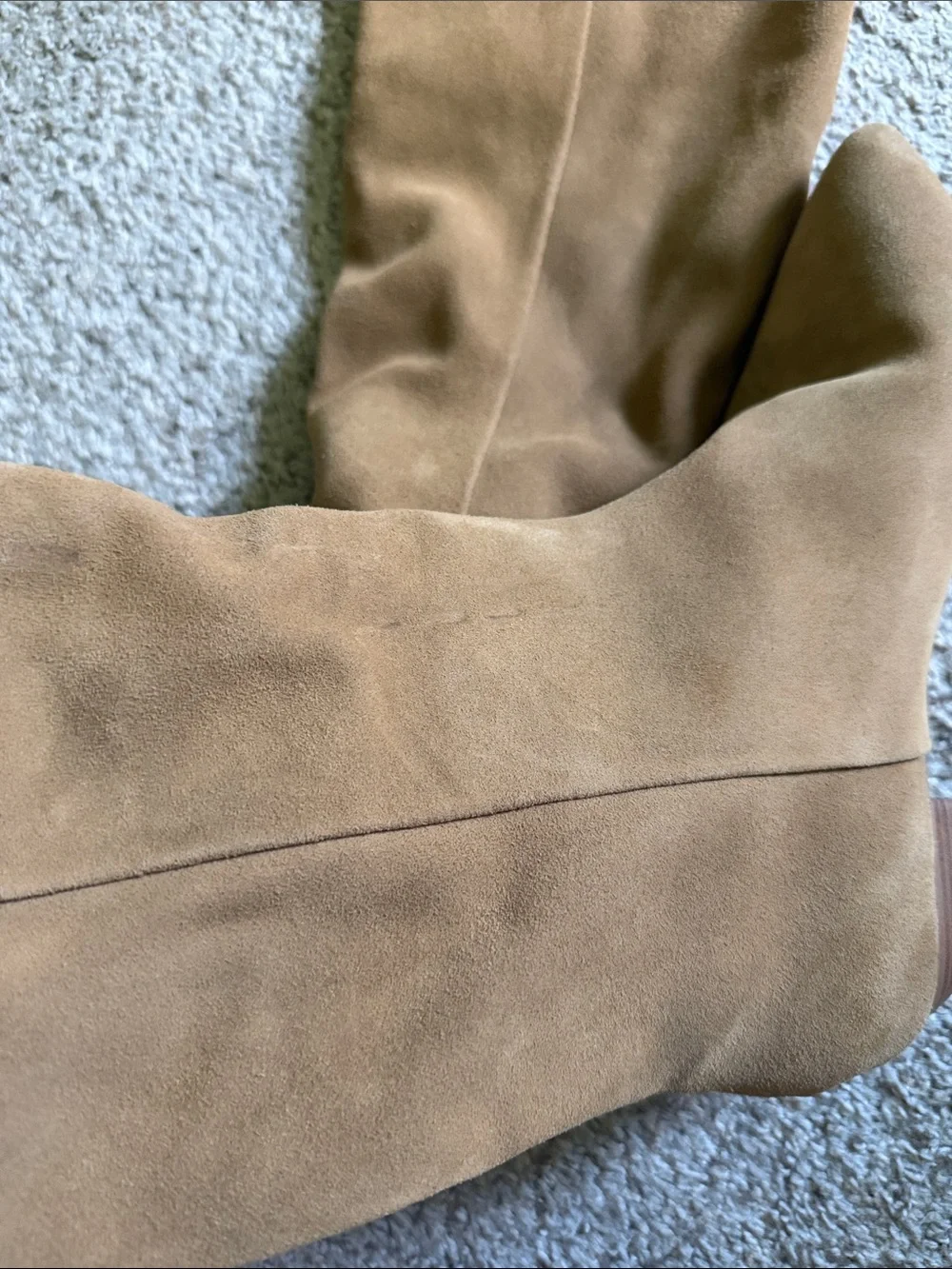 Over-the-Knee Suede Boots in Camel Tan
